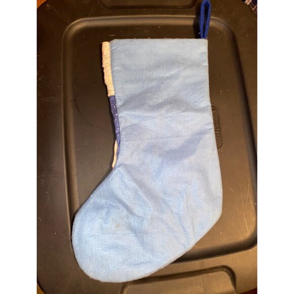 Vintage Christmas Stocking With Snowman Design & "Frohe Weihnachten" 18" - Picture 5 of 7